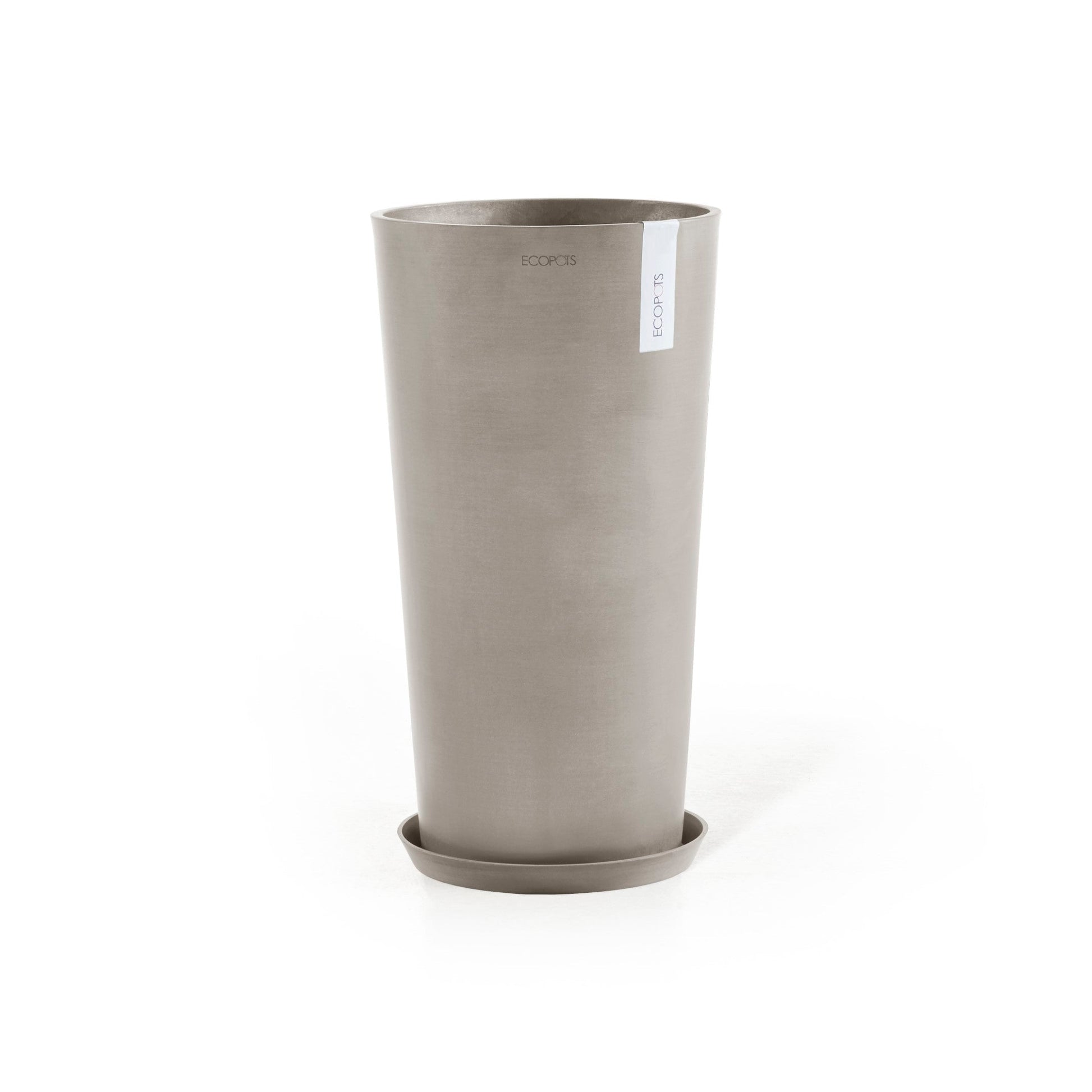 Kukkaruukku - Ecopots - Amsterdam korkea 76cm taupe - Ecopotskauppa - Uuden aikakauden kukkaruukku