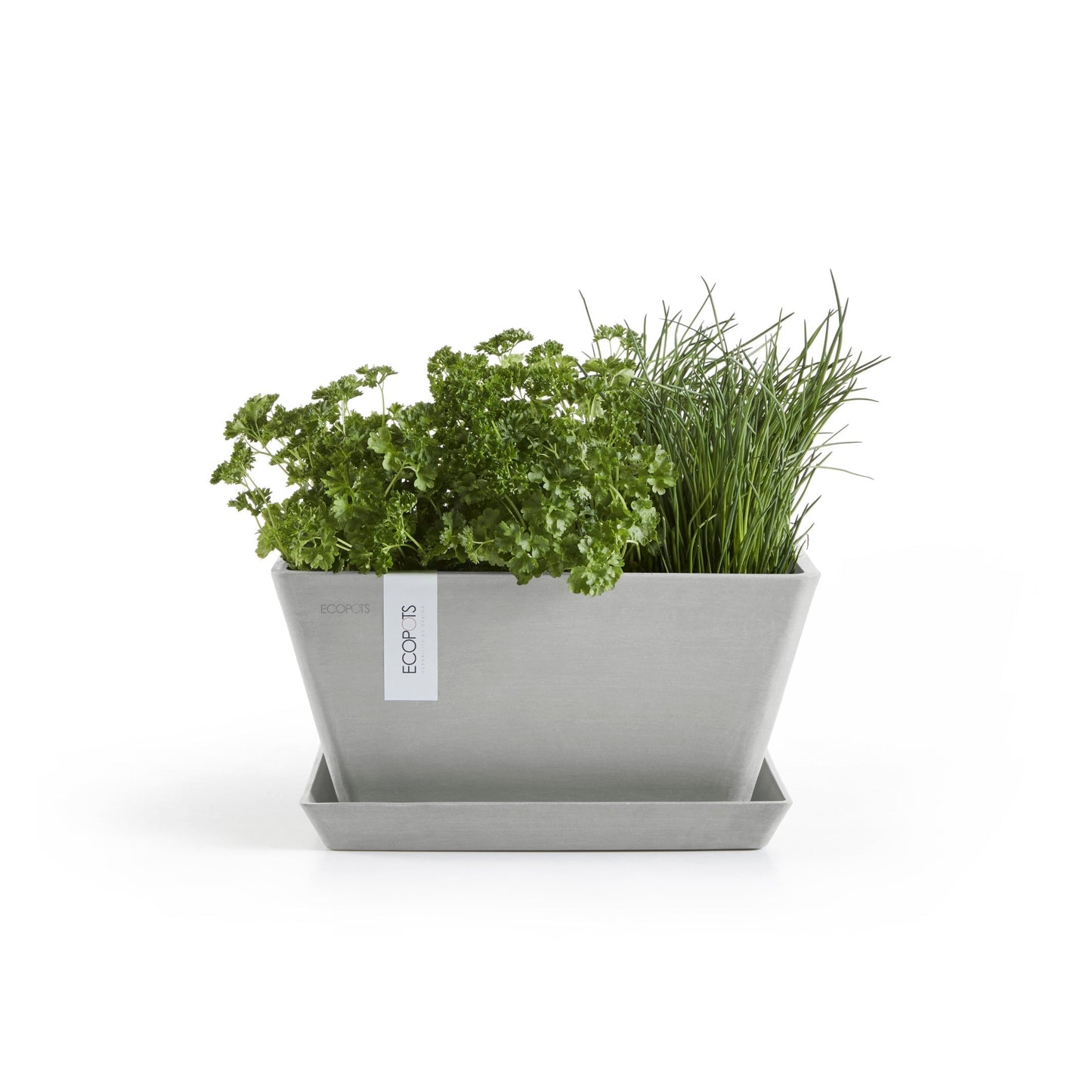 Kukkaruukku - Ecopots - Berliini 25cm valkoharmaa - Ecopotskauppa - Uuden aikakauden kukkaruukku