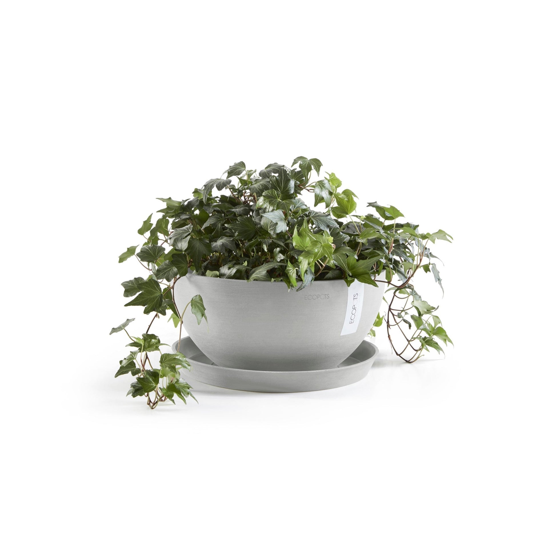 Kukkaruukku - Ecopots - Brysseli 35cm valkoharmaa - Ecopotskauppa - Uuden aikakauden kukkaruukku