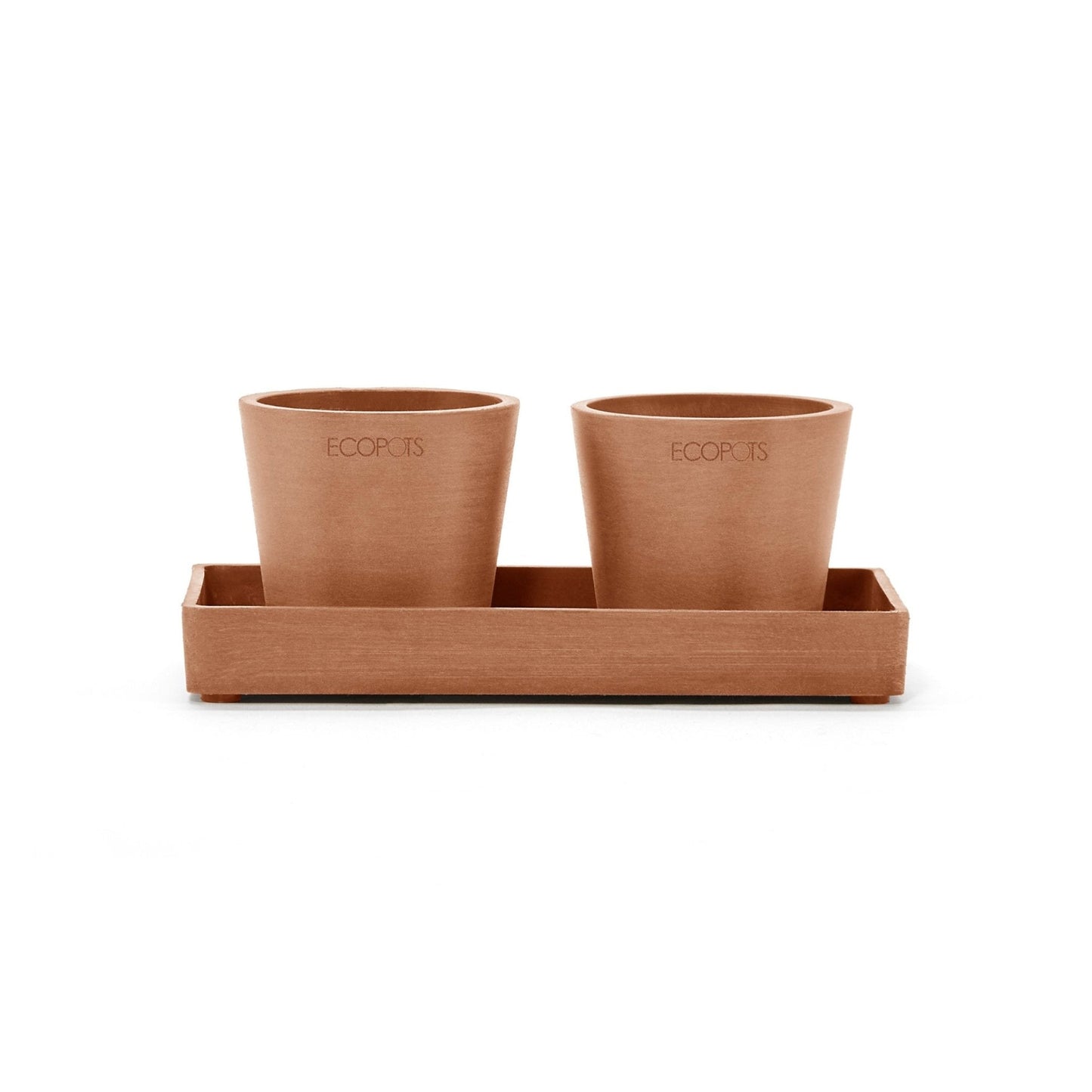 Kukkaruukku - Ecopots - Kukkaruukku esillepanotarjotin 20cm terracotta - Ecopots - Uuden aikakauden kukkaruukku kierrätysmateriaalista