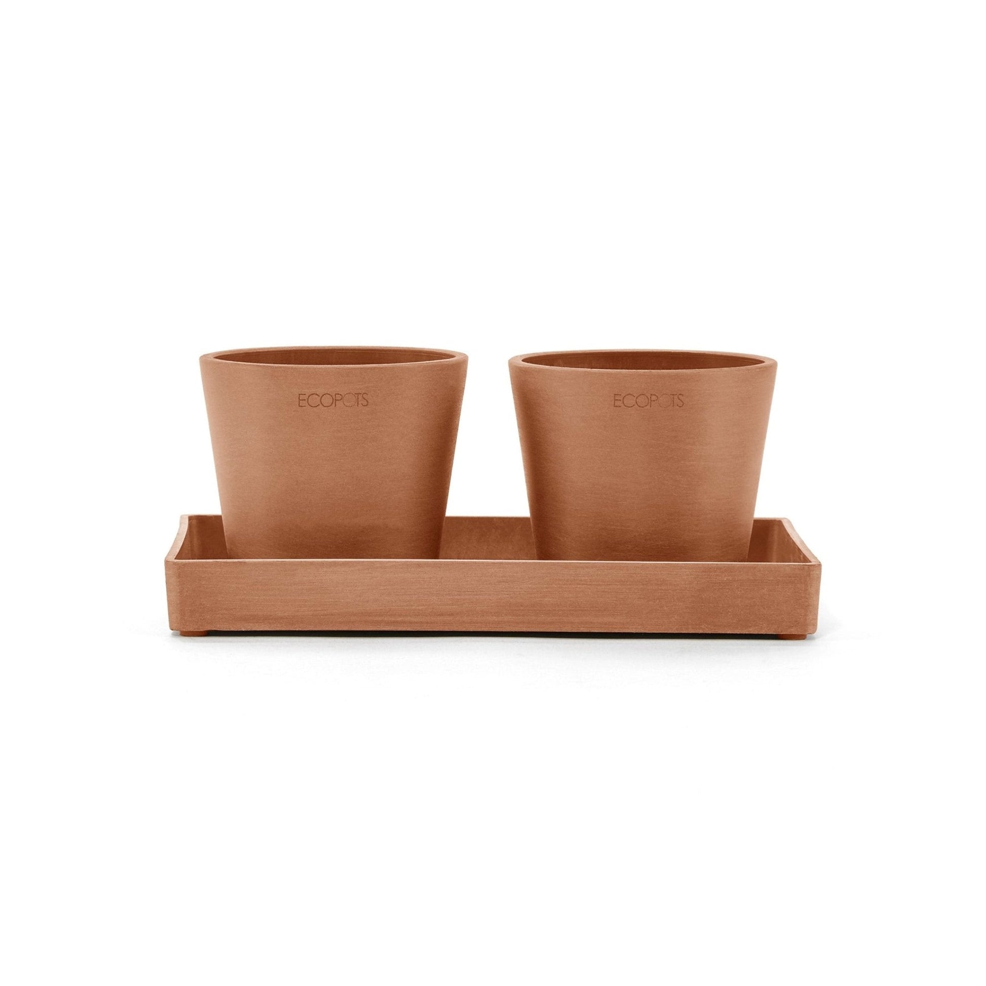 Kukkaruukku - Ecopots - Kukkaruukku esillepanotarjotin 25cm terracotta - Ecopots - Uuden aikakauden kukkaruukku kierrätysmateriaalista